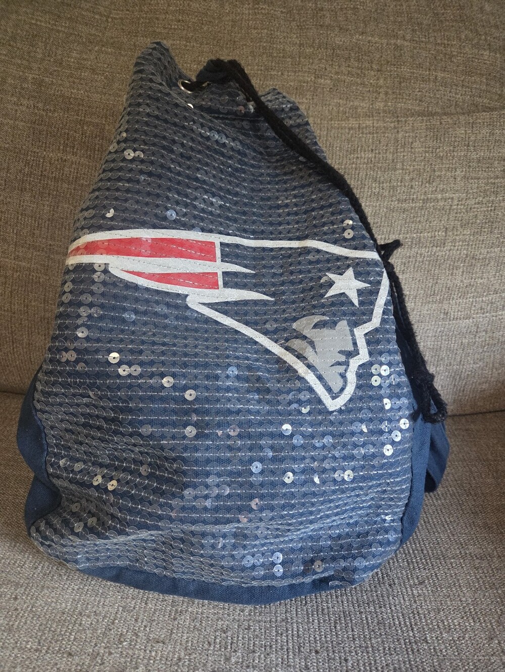 Forever Collectibles New England Patriots Sequin Drawstring Backpack